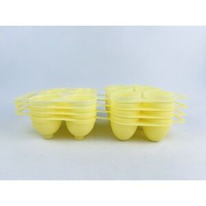 Jello Jiggler Shot Egg Molds - Yellow Smooth - Lot of 4 - No Broken Hinges